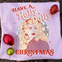 “Holly Dolly Christmas” Light Pink Crewneck Sweatshirt